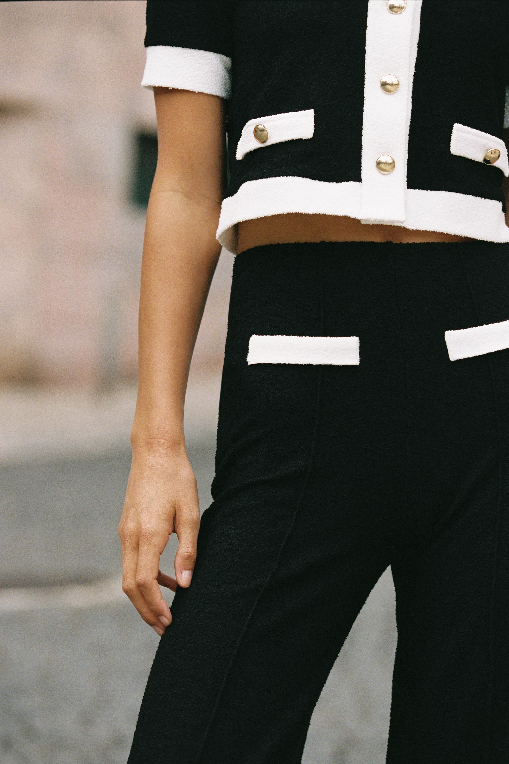 CONTRAST BOUCLÉ PANTS